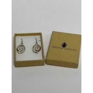 Vintage Sterling Silver Spiral Swirl Dangle Earrings 925 4.8 Grams New In Box